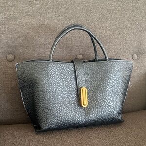NWOT Elegant Black Textured Women's Handbag